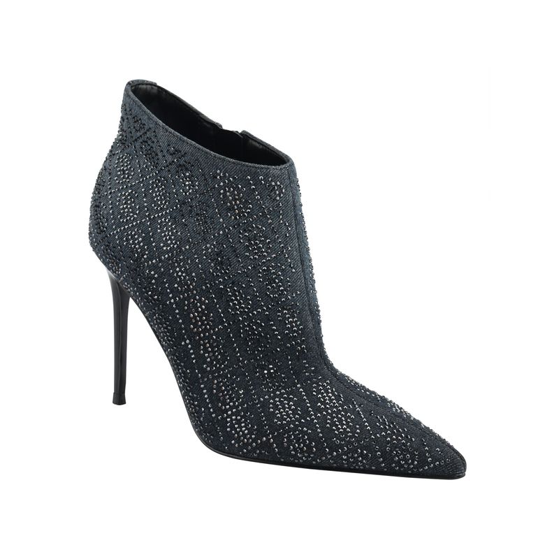 Guess Womens Black Embellished Comfort Fazzie Pointed Toe Stiletto Booties 9 M